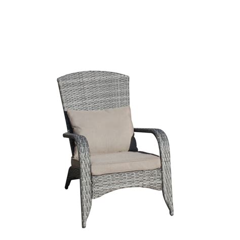 CESICIA Patio Chairs Rattan Gray Rattan Frame Stationary Conversation ...