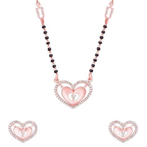 GIVA 925 Silver Anushka Sharma Rose Gold Love Affair Mangalsutra Set ...