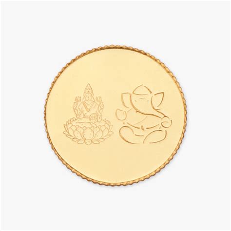 1 gram 22 Karat Gold Coin with Lakshmi Ganesha Motif