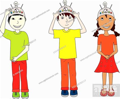 Cartoon Kids with Many Caps 的图像结果