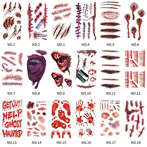 Buy Tattoos, Halloween Temporary Tattoos, Halloween Makeup Kit, Fake s ...