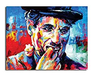 PIXELARTZ Charlie Chaplin Canvas Painting - Classic Wall Art Decor for ...