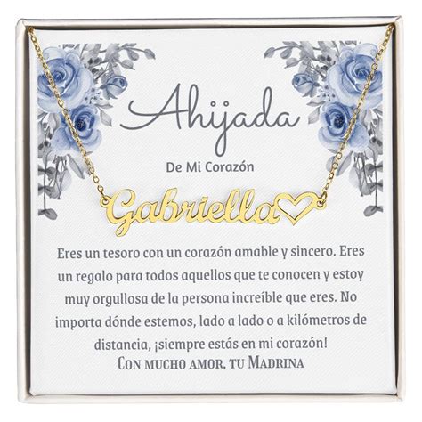 Spanish Goddaughter Gift, Ahijada Collar Carta, Regalo De Madrina ...