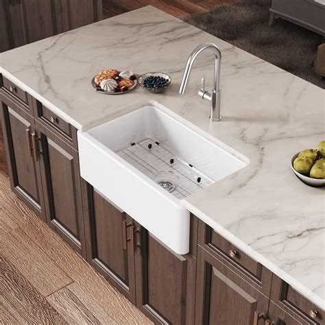 ELLAI Farmhouse Sink 30 Inch Fireclay Undermount Apron Front Classic F