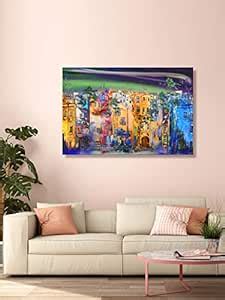 999Store Printed Abstract City View Painting Wall Art (Canvas_36X24 ...