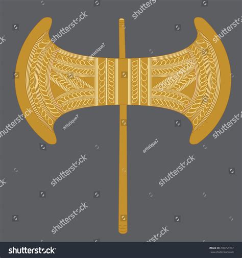 Labrys Minoan Golden Double Axe Weapon Stock Vector (Royalty Free ...
