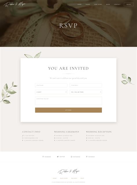 Robbie & Magie – Wedding Event Invitation Adobe XD Template by jegtheme