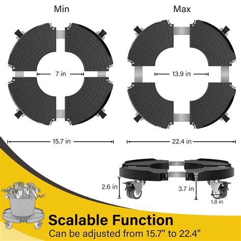 Buy Goovilla Plant Stand with Wheels Heavy Duty, 1Pack Adjustable 15-22 ...