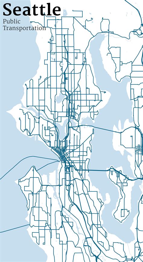 Seattle City Street Maps Seattle Map Posters For Sale Pixels Merch