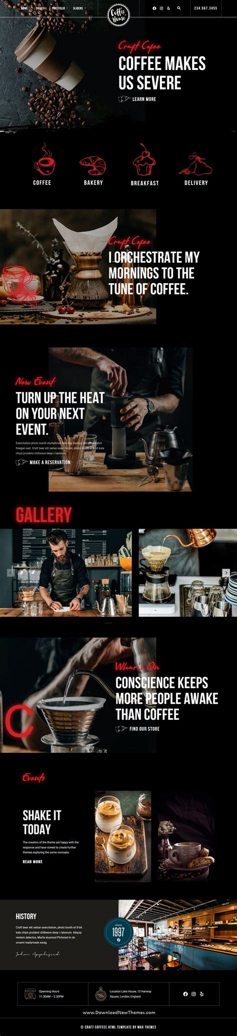 Image result for Cafe Website Design