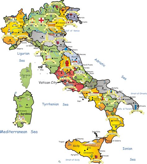 Travel map of Italy. Italy travel map | Vidiani.com | Maps of all ...