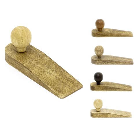 Traditional Wooden Door Stop Wedge | Mango Wood Decorative Door Stoppe ...