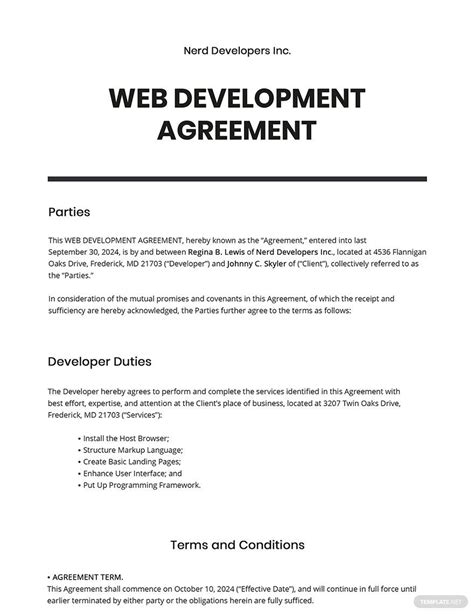 Image result for Sample Web Development Contract