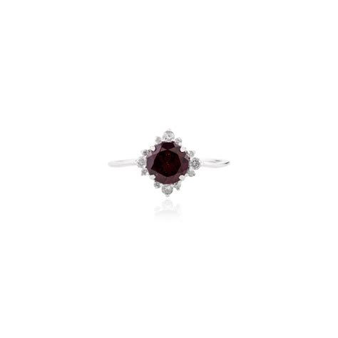 Buy Garnet Gemstone Silver Ring Round Cut Gemstone Ring Anniversary ...