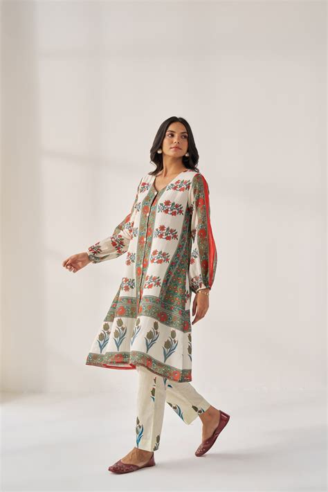 Kuhu - Adaara Mal cotton block placement print statement co-ord set