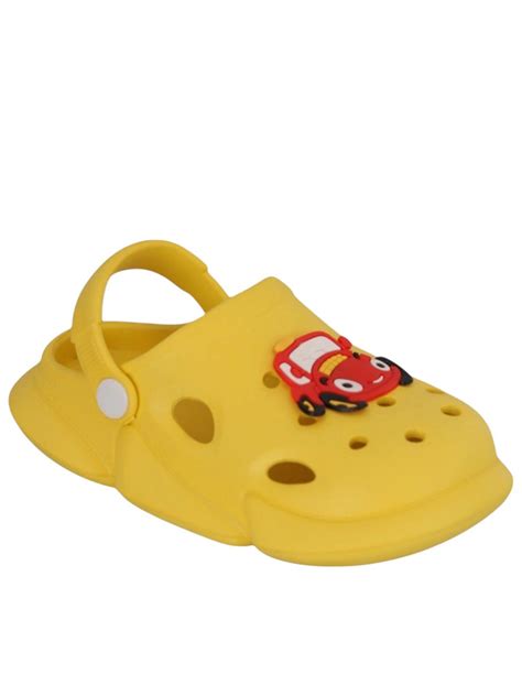 Cartoon Car Yellow Clogs for Boys | Yellow Bee Kids Footwear – Yellow ...