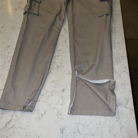 Mens Khakis Cargo Pants Combat Hiking Casual Tapered Zip Legs Pants XL ...