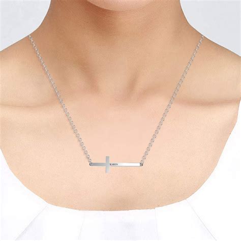 LeCalla - Buy 925 Sterling Silver Personalised Engraved Cross Necklace ...