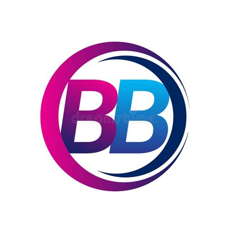 Initial Letter Logo BB Company Name Blue and Magenta Color on Circle ...