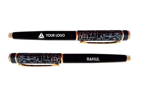 Custom Black Matt Watermark Roller Pen | Personalised Pens with Logo/Name