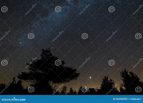 Starry Sky, Milky Way, Andromeda Galaxy, Seen from Earth Stock Photo ...