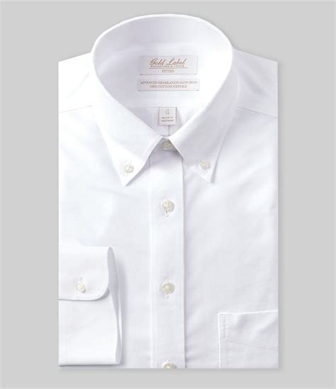 Gold Label Roundtree & Yorke Solid Non-Iron Fitted Button Down Collar ...