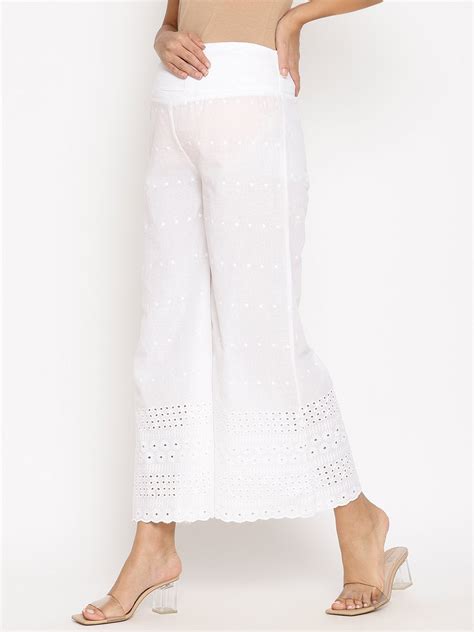 Maternity Cotton Palazzo Pants- White
