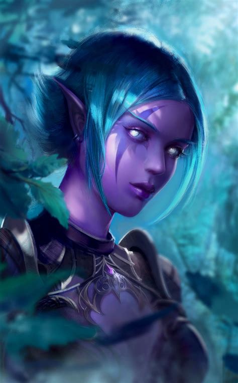elf female world of warcraft night elves art | Warcraft art, Night elf ...
