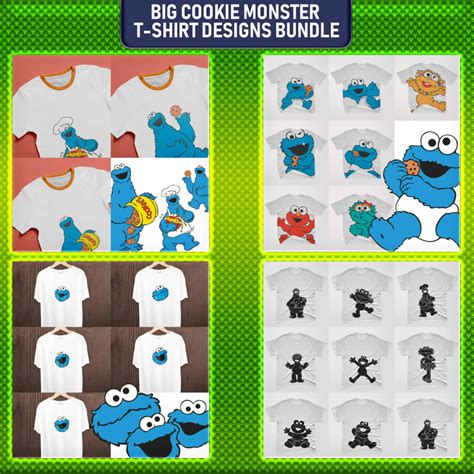 Big Cookie Monster T-Shirt Designs Bundle – MasterBundles