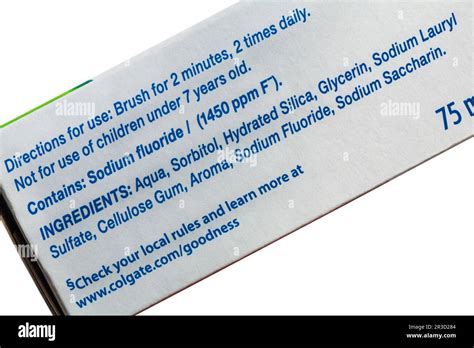 Image result for Colgate Toothpaste Ingredients Label