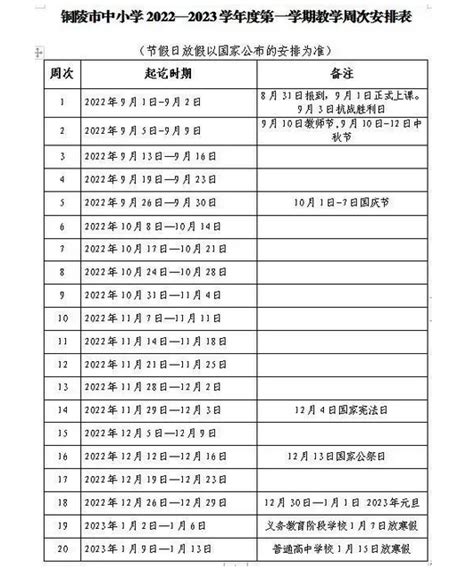 铜陵三中——铜陵市第三中学2021-2022学年第一学期作息时间表