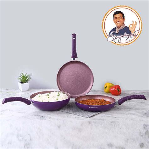 Granite 4Pc Non-stick Cookware Set - Purple – Wonderchef