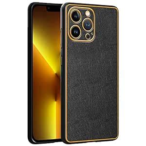 Voski Gold Plated Leather Textured Premium Rich Look Back Case Cover ...