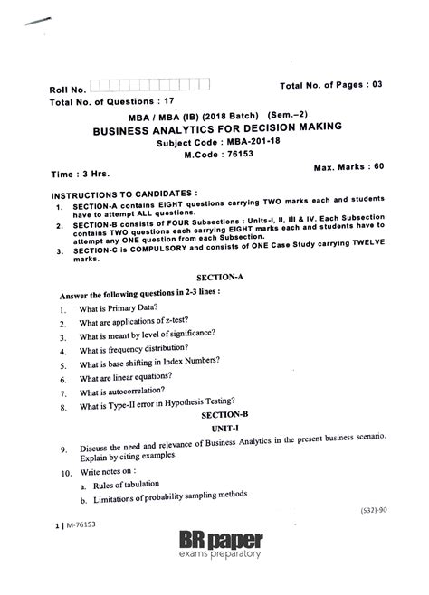 BADM(2nd)May2020 - Roll No. IIL Total No. of Pages : 03 Total No. of ...