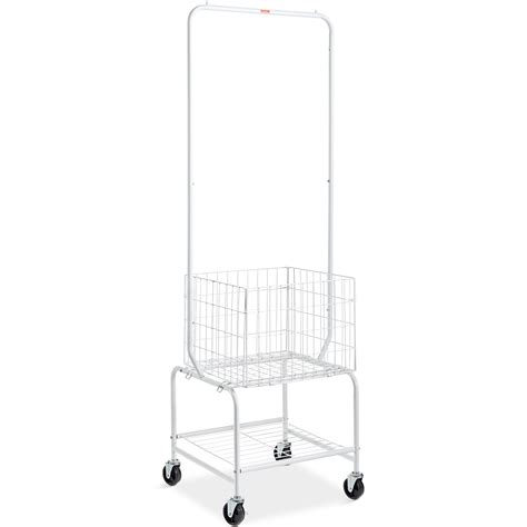 VEVOR Rolling Laundry Cart Folding Shopping Cart w/ Hanging Rack/Double ...