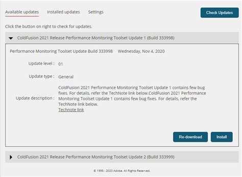 Configure ColdFusion Performance Monitoring Toolset settings