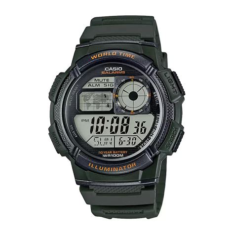 Casio Youth Green Digital Countdown Timer, AE-1000W-3AVDF-D119