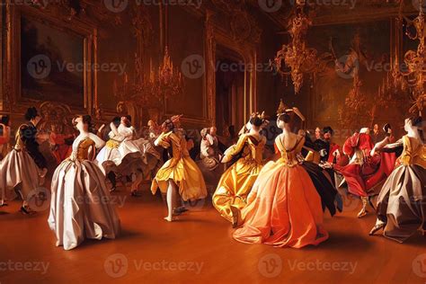 illustration of a dance in the castle of the baroque era 22266474 Stock ...