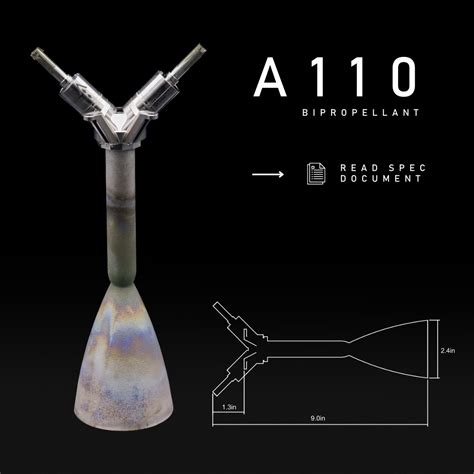 A110 our 111 N thrust, Bipropellant thruster. The engine being used on ...