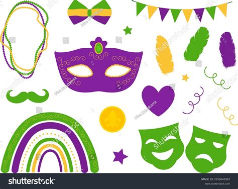 Set Traditional Mardi Gras Symbol Vector Stock Vector (Royalty Free ...