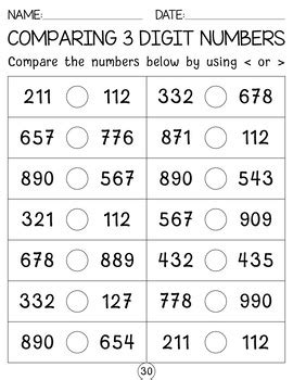 Comparing Two Three-Digit Numbers Number Line 的图像结果
