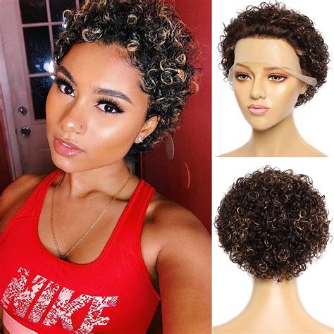 Amazon.com: Bilisar Pixie Cut Wig Short Curly Wigs for Black Women #4/ ...