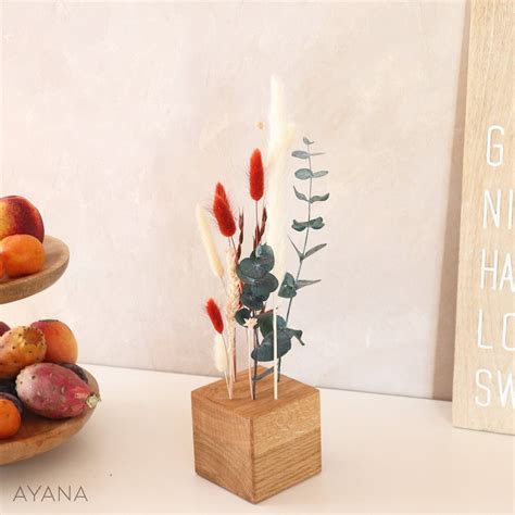 Cube Decoration COLORADO Noble Wooden Dried and Preserved Flower, Solid ...