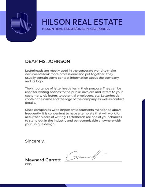 Letter Header Format 的图像结果