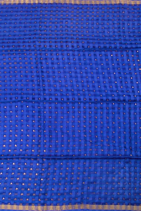 Sequin Work Self Checks Silk Saree 10057994 – Avishya.com