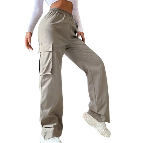 kamemir Women Work Pants Women's Straight Leg Pants High Waisted Button ...