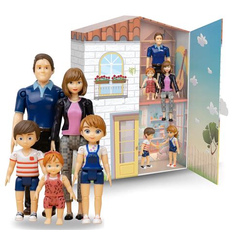 TOMLEON Family Dollhouse People - Doll House People Figures - 5 ...