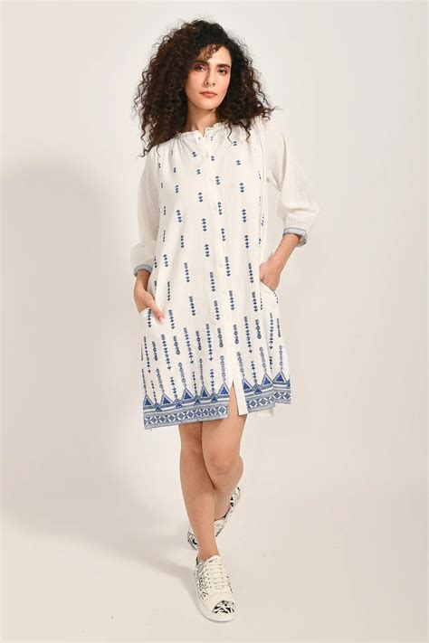Coastal Breeze Cotton White Dress