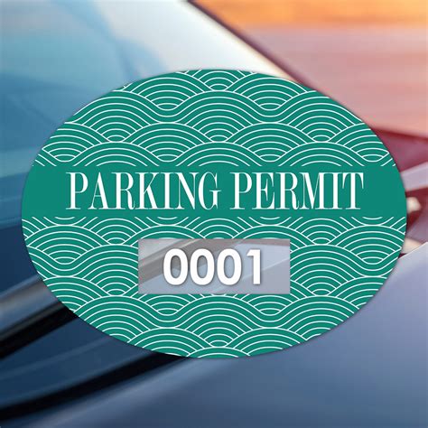 "Rolling Hills" TEAL Oval Parking Permit Static Cling
