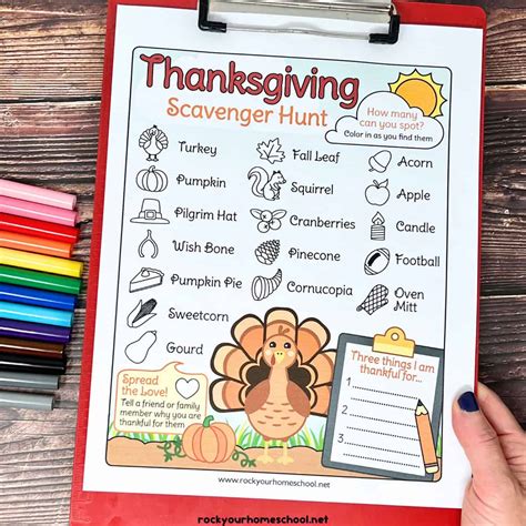Thanksgiving Scavenger Hunt for Kids (Free) - Rock Your Homeschool